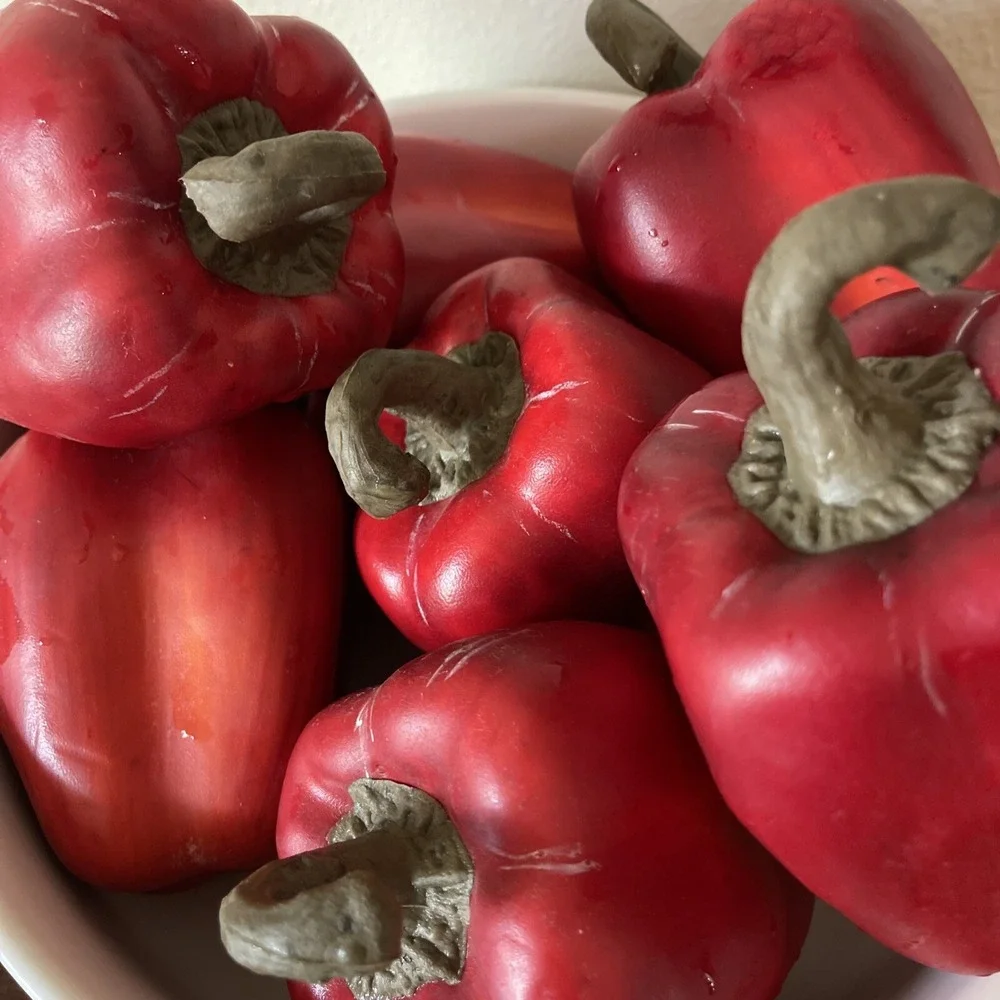 Vtg Artificial Faux Fake Vegetables Peppers‎ Realistic Peppers Home Staging Prop